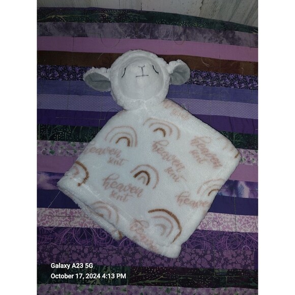 Babe Luxe Manhattan Kids “Heaven Sent” Lamb Rainbow Security Blanket/Lovey - Picture 1 of 5